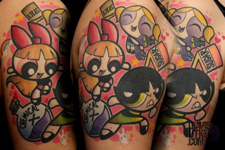 Travis Litke - Powerpuff Girls Half Sleeve Tattoo